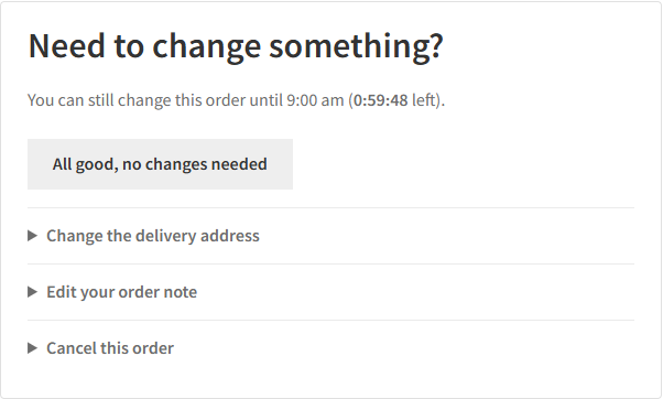 The customer panel on a held order
